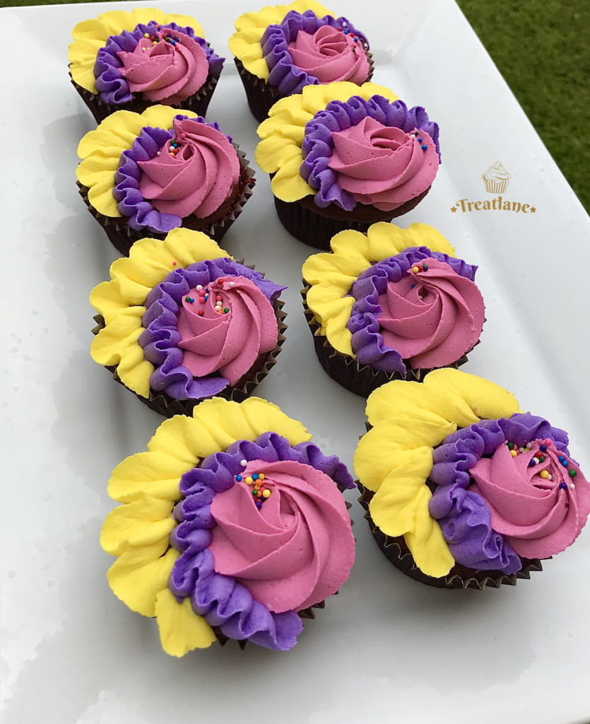 Colorful and Flowery Cupcakes